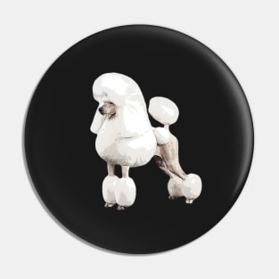 Poodle Standard White Elegance Pin