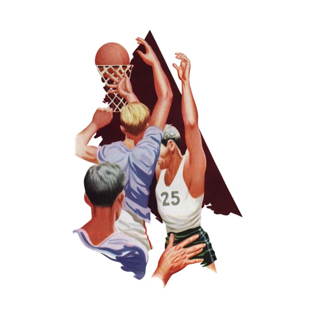 Vintage Sports Basketball Players Shooting a Blasket by MasterpieceCafe