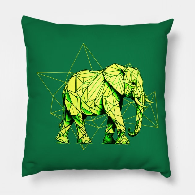 Geometric Elephant Pillow by Trip Tank