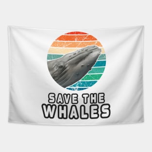 Vintage Retro Style Save The Whales Earth Day Gift Tapestry