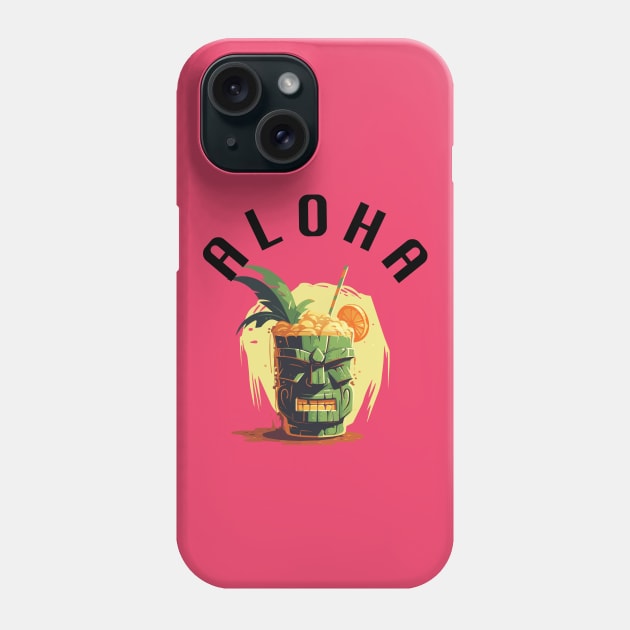 Tiki Drink - Aloha (Black Lettering) Phone Case by VelvetRoom