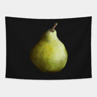 Pear on black Tapestry