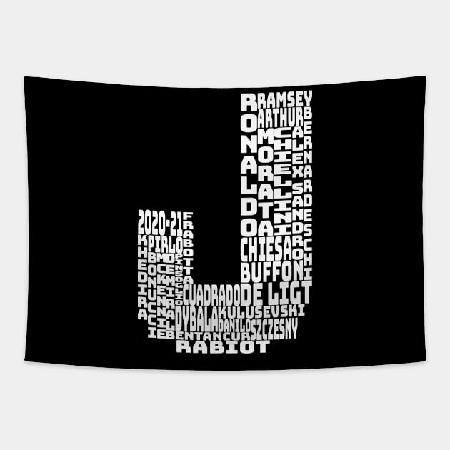 JUVE - JUVENTUS - WHITE TEXT - 2020 - 2021 Tapestry by gin3art