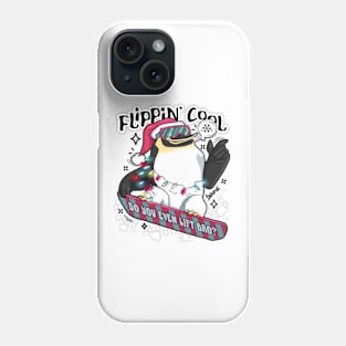 Flippin cool Christmas Penguin snowboarding Phone Case