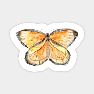 orange and black butterflies watercolor 1 Magnet