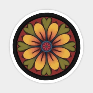 Mandala flower ornament, folkloristic style Magnet