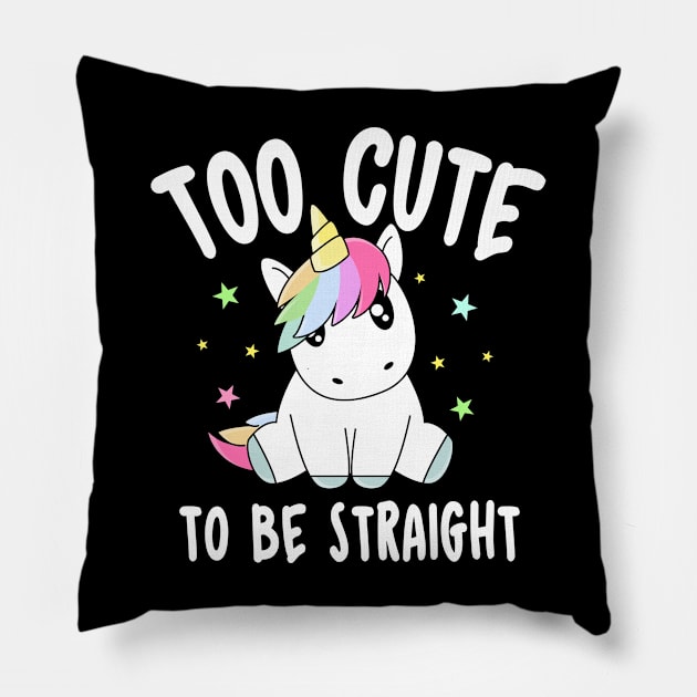 Too cute to be straight Pillow by Stoney09