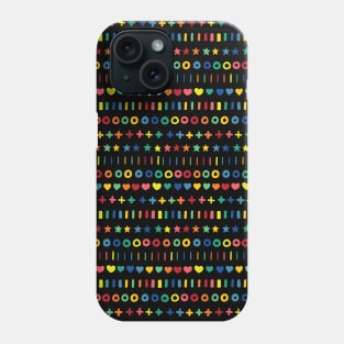 Rainbow doodles on black background Phone Case