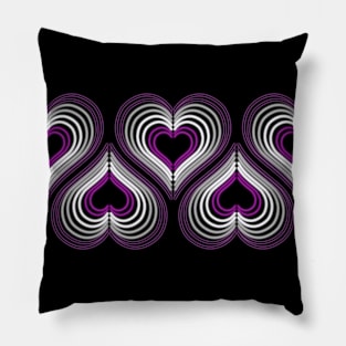 Asexual Neon Light Hearts Pillow