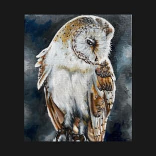 Barn Owl Oil Painting T-Shirt