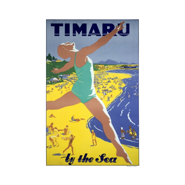 Vintage Travel Poster Timaru New Zealand by vintagetreasure