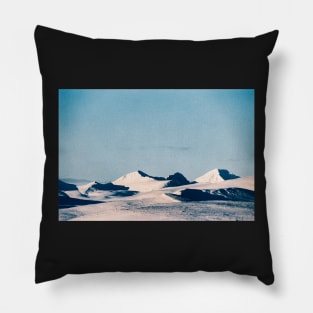 Majestic Snow-Covered Peaks of Rondane National Park (Norway) Shot on Film Pillow