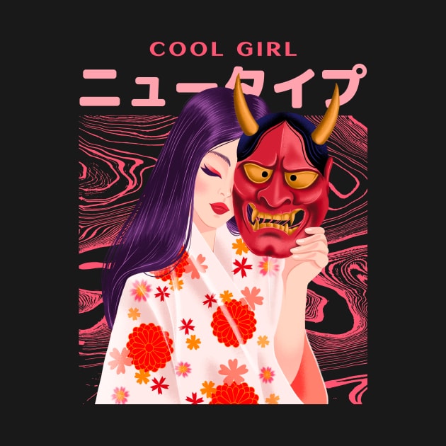 Cool Girl Japan Japanese Geisha Girl by Tip Top Tee's