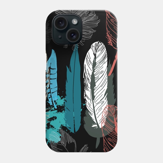 Feathers Pattern Phone Case by cwtu26