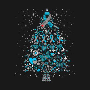 Diabetes Tree Ribbon Christmas T-Shirt