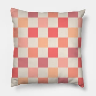 Peach Check Checkered Blush Pink Pastel Pattern Pillow