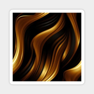 Golden Harmony: Abstract Stripes in Luxe Gold Magnet