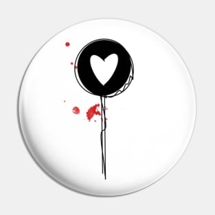 Black Lollipop Candy with Heart Love Line art Pin