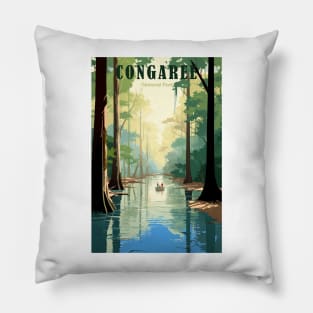 Congaree National Park Travel Poster Pillow