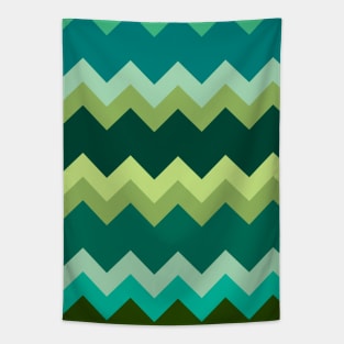 Green Zigzag Pattern Tapestry