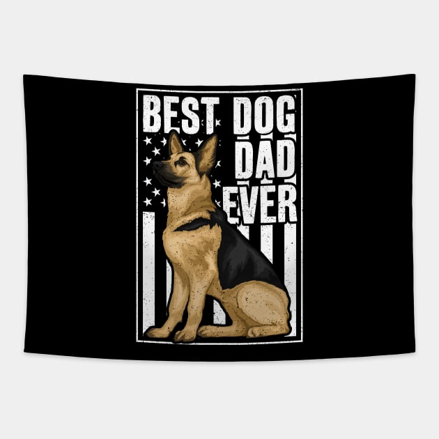 Best Dog Dad Ever German Shepherd Tapestry by RadStar