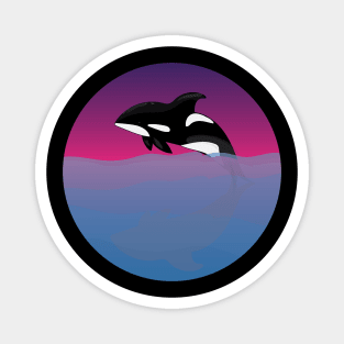 Whale in a Pink/Purple Sky Magnet