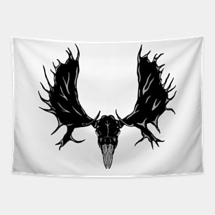 Black Moose Skull Tapestry