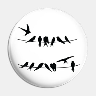 Bird's the Word (black) Pin