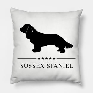 Sussex Spaniel Black Silhouette Pillow