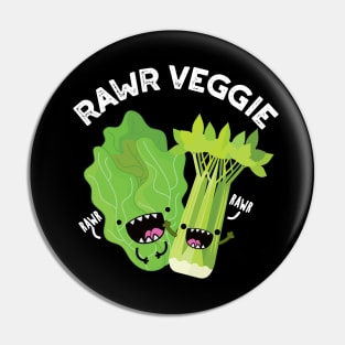 Rawr Veggie Cute Food Pun Pin