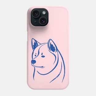 Akita Inu (Pink and Blue) Phone Case