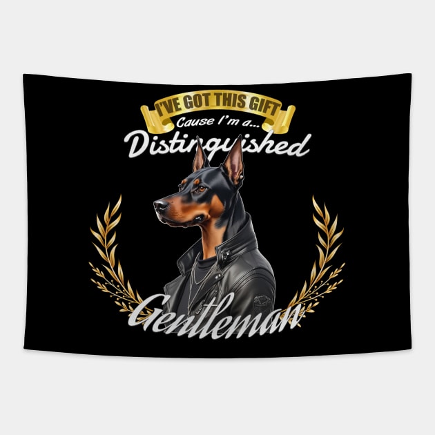 The Distinguished Doberman Gentleman Tapestry by Asarteon