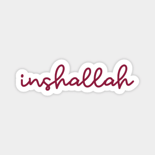 inshallah - maroon red Magnet