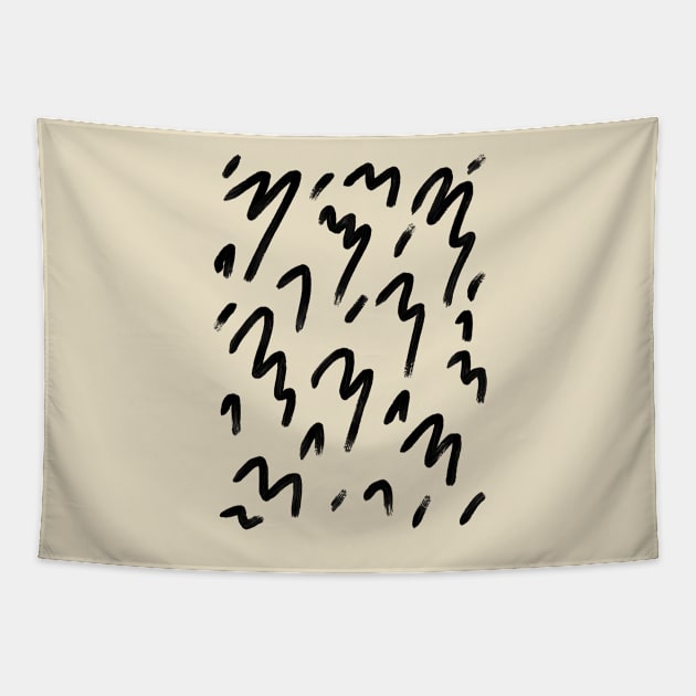 Black Squiggles Tapestry by faiiryliite