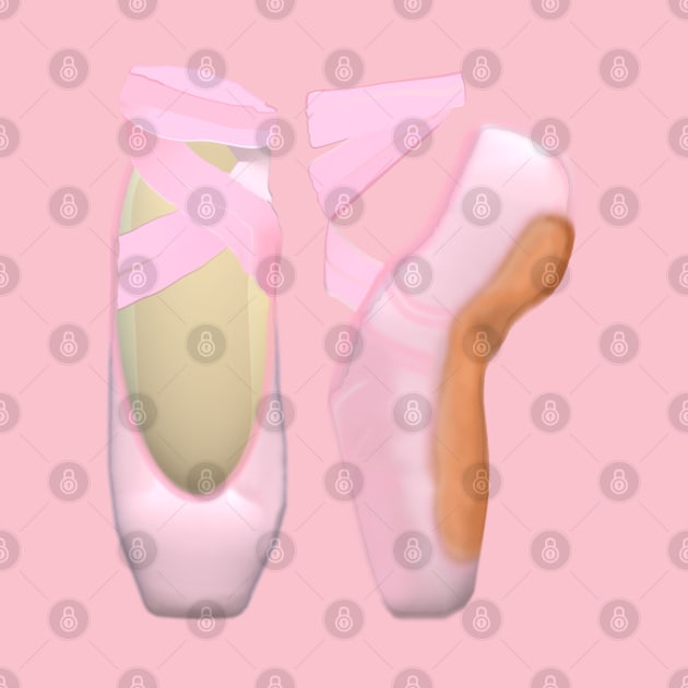 Ballerina Toe Shoes (Pink Background) by Art By LM Designs 