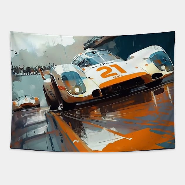 Retro Grand Prix Tapestry by DavidLoblaw