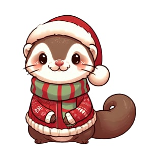 Cute Christmas Ferret T-Shirt