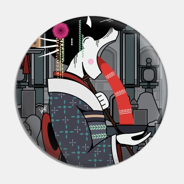 Grieving Yokai Pin by Munchbud Ink