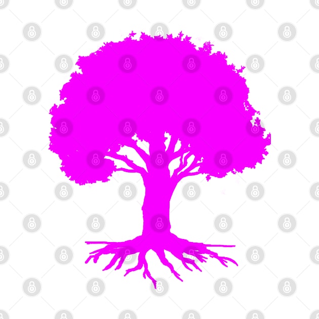 Tree,Well Rooted-Neon Pink Version by sketchbooksage