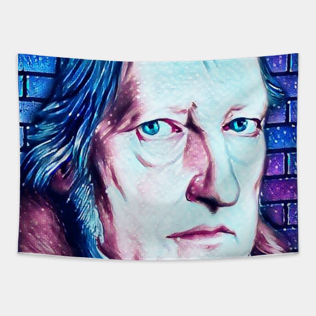 Georg Wilhelm Friedrich Hegel Snowy Portrait | Georg Wilhelm Friedrich Hegel Artwork 13 Tapestry by JustLit