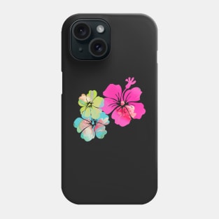 PixDezines Hibiscus Pink, Green+Blue Phone Case