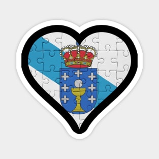 Galician Jigsaw Puzzle Heart Design - Gift for Galician With Galicia Roots Magnet