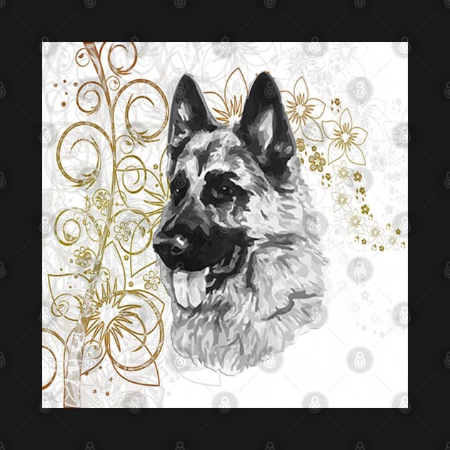 German Shepherd Graphic Art Design Gifts by tamdevo1