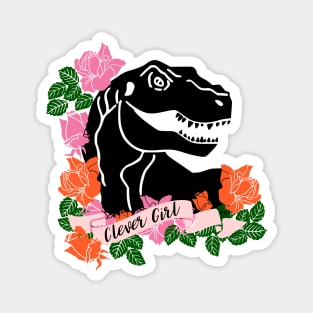 Clever Girl Dinosaur Print Magnet