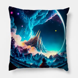 Cosmic Chaos, Magical Landscapes Pillow