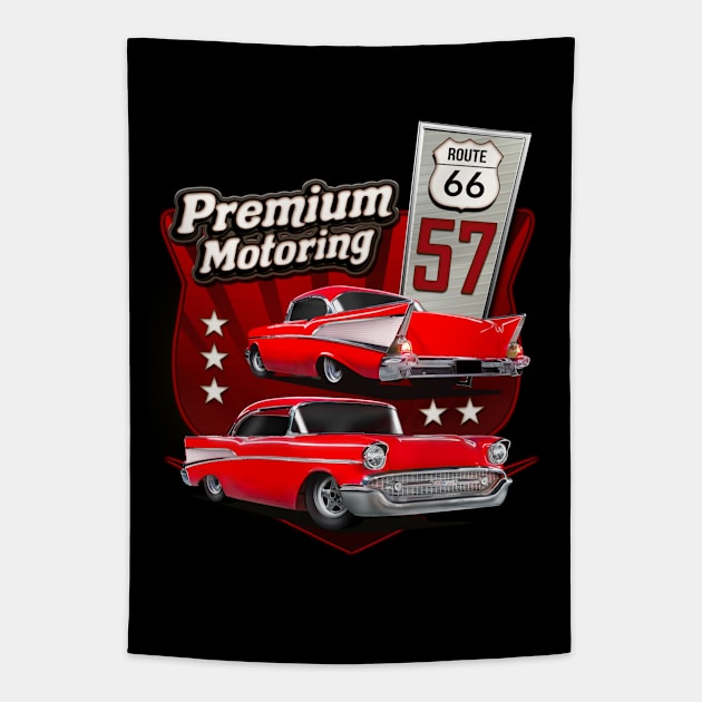 Hot Rod Chevy 57 Tapestry by hardtbonez