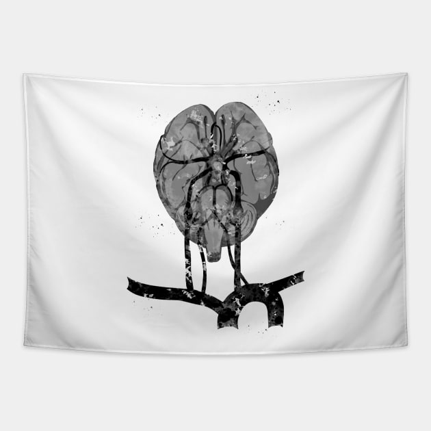 Brain and brainstem Tapestry by erzebeth