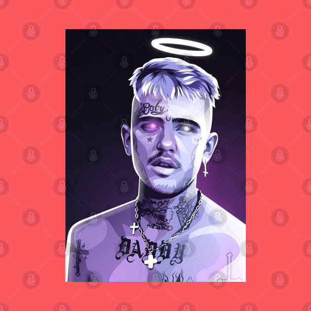 lil peep neon drawing style by Mousely 