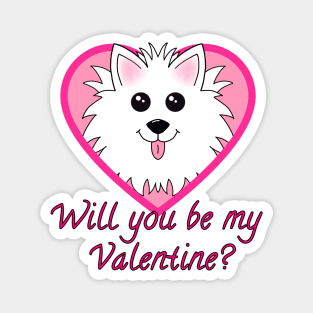 Will you be my Valentine? with Dog in Heart Magnet