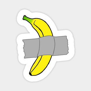 taped banana art on blue Magnet